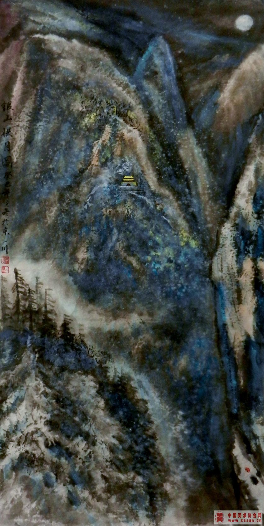 深山雪夜图